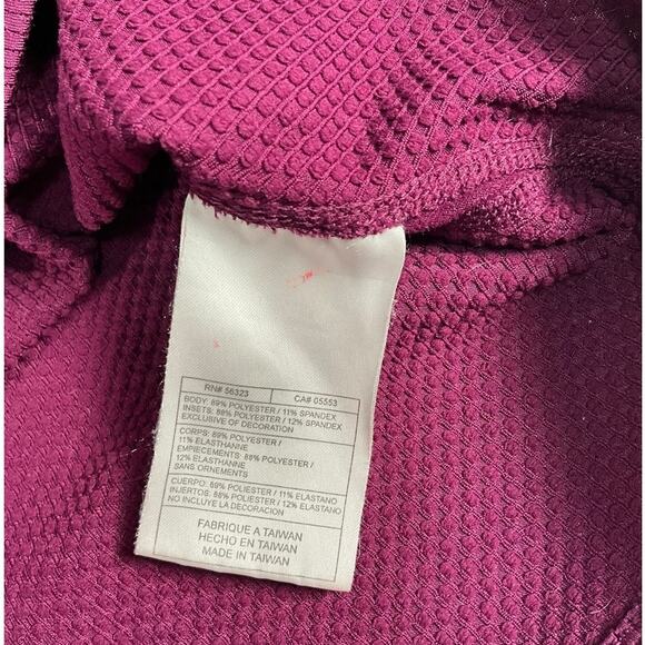 Nike Dri-Fit Women Medium Plum 3/4 Zip Running Pullover High Neck Active Workout - Picture 11 of 14